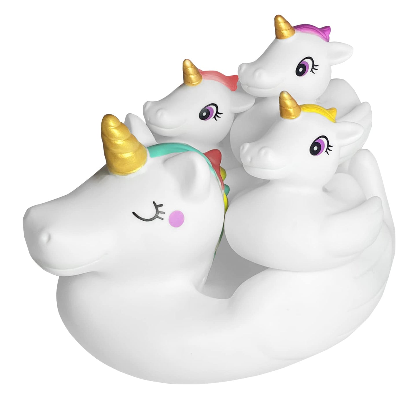 Baby Bath Toys,Cute Unicorn Bath Toys for Toddlers,Squirt Bathtub Toys for Boys Girls,Rubber Floating Shower Toys Gifts 4pcs Set