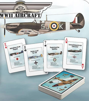 EuroGraphics WWII Aircraft Playing Cards - Cool Deck of Cards with 54 Vintage Warplane Images - Premium Professional Poker Playing Card Deck Playing