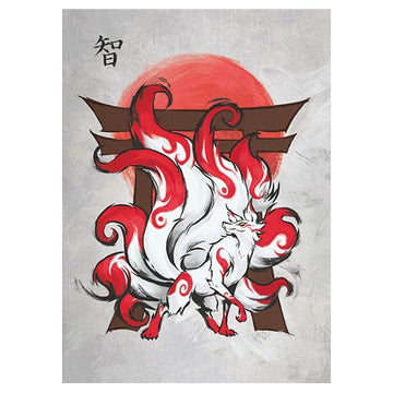 Fantasy North - Shizuno - The Sacred Fox - 100 Textured Matte TCG Card Sleeves - Fits Magic MTG Commander Pokemon and Other Card Games - Playing Card