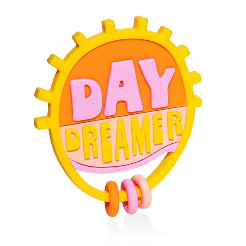 Lucy Darling Baby Teething Toy - Flower Child Day Dreamer- Silicone Baby Chew Toy for 0-6 and 0-12 Months - BPA Free Teether for Babies - Soothe