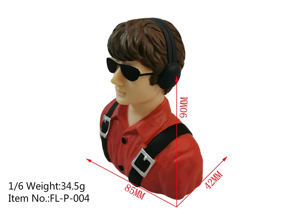 FLFRC 1/6 Pilot Figure Piper Cub Hand Painted for RC Airplanes Model Plane Aircraft Warbird Sport Jet Car Boat Drone Toy Driver