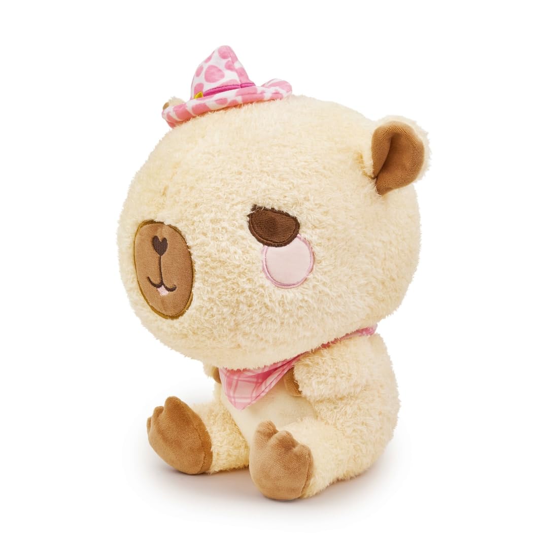 Cuddle Barn Carrie the Cowgirl Capybara Plush | Western Themed Stuffed Animal with Pink Hat and Kerchief | Soft and Cute Kawaii Gift for Kids