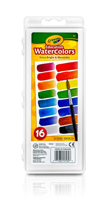 Crayola Watercolor Paint Set for Kids, Washable Paint, School Art Supplies