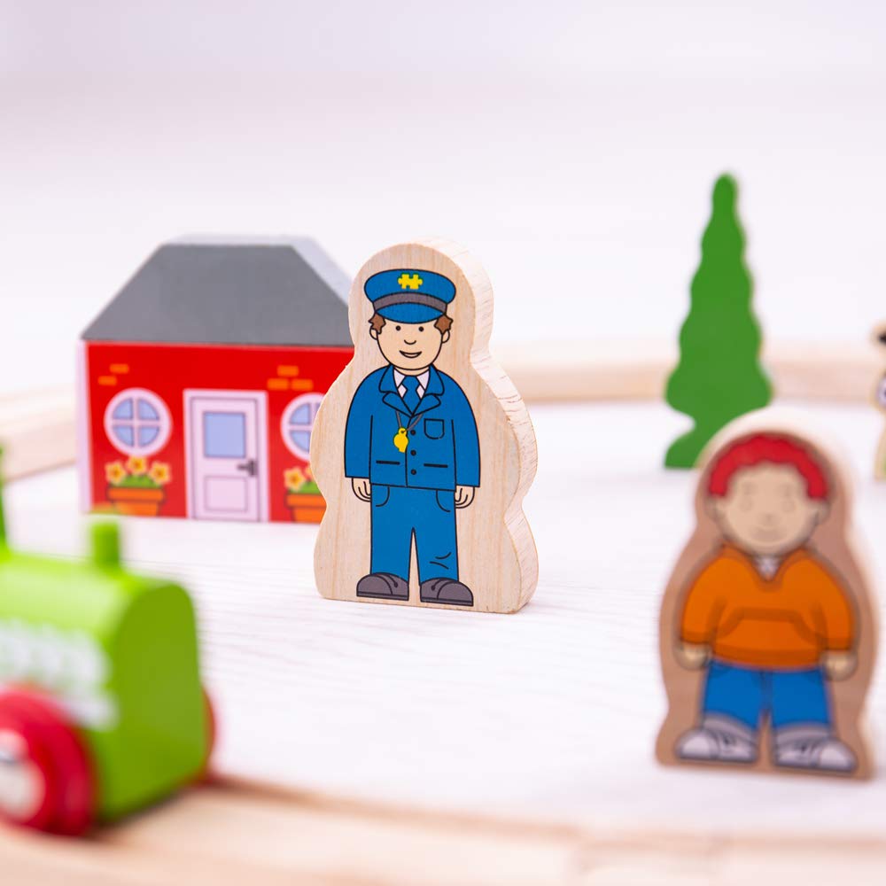 Bigjigs Rail, First Wooden Train Set, Train Gifts for Kids, 20 Piece, Train Set for 3 Year Old Boys, Train Toys for Toddlers