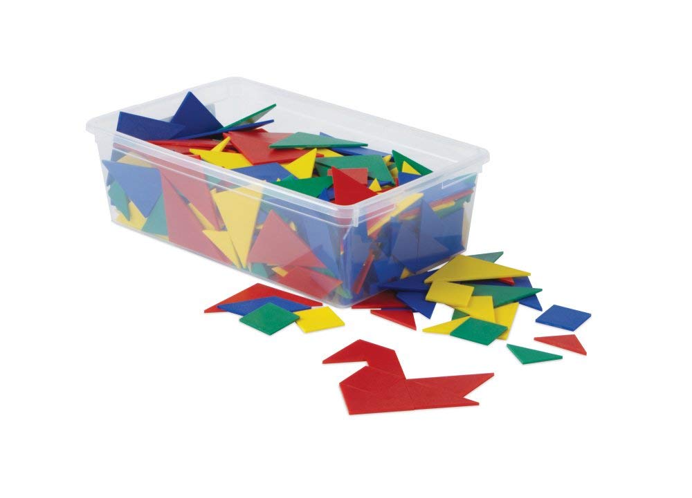 hand2mind Plastic Tangrams, Manipulative Set for Math Puzzles (Pack of 32)