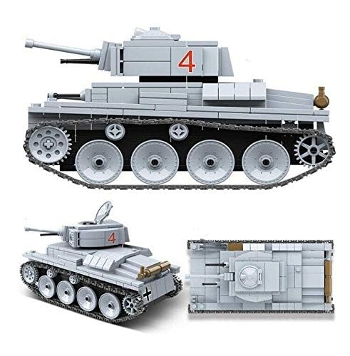 General Jim's WW2 Lt-38 Panzer Tank Building Set - German Army Panzerkampfwagen 38(t) Model, Movable Treads, Realistic Accessories, Compatible