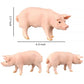 BLAPNK 4 Pcs Realistic Farm Pig Animals Model Figure Toy Set, Barn Farm Pig Family Figurines Collection Playset Preschool Science Educational Learn