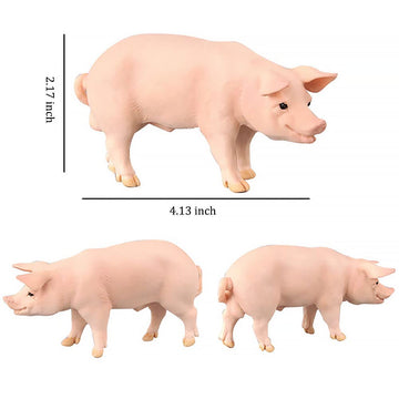 BLAPNK 4 Pcs Realistic Farm Pig Animals Model Figure Toy Set, Barn Farm Pig Family Figurines Collection Playset Preschool Science Educational Learn