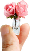 Mini Dollhouse Miniature Vase Micro Landscape Colorful Flower Glass Bottle Miniature Decoration for 1:12 Scale Dollhouse Scene Props Décor