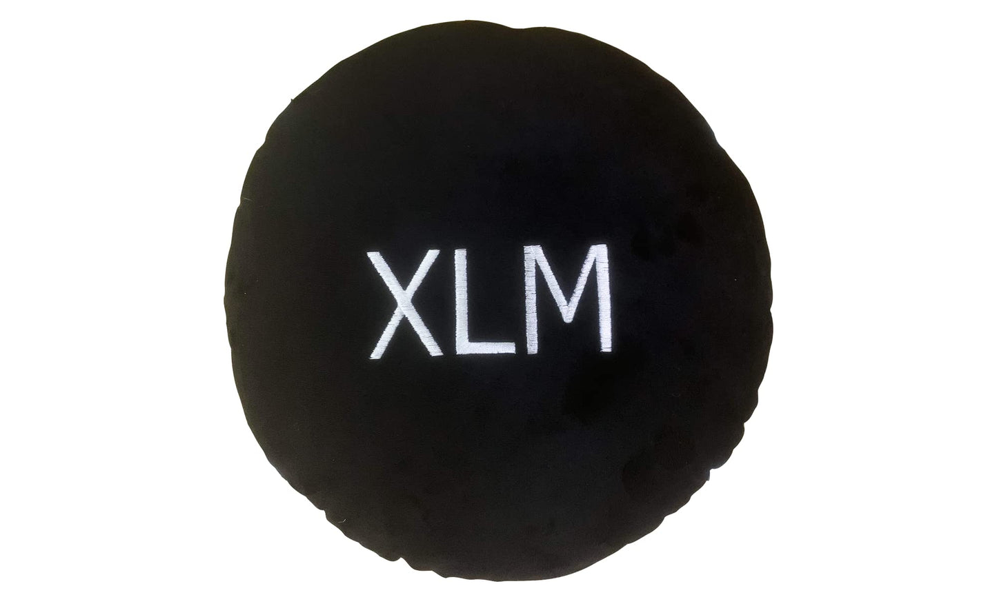 Stellar Lumens Pillow - Embroidered Round Stuffed Plush Crypto Pillow by BlockCraft.Shop XLM Plush Pillow