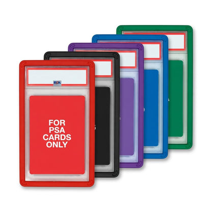 GemLock 5-Pack PSA Slab Bumpers - Hard TPU Stackable Colored Guards with Precision Fit for Graded Cards (Red, Black, Purple, Blue, Green)
