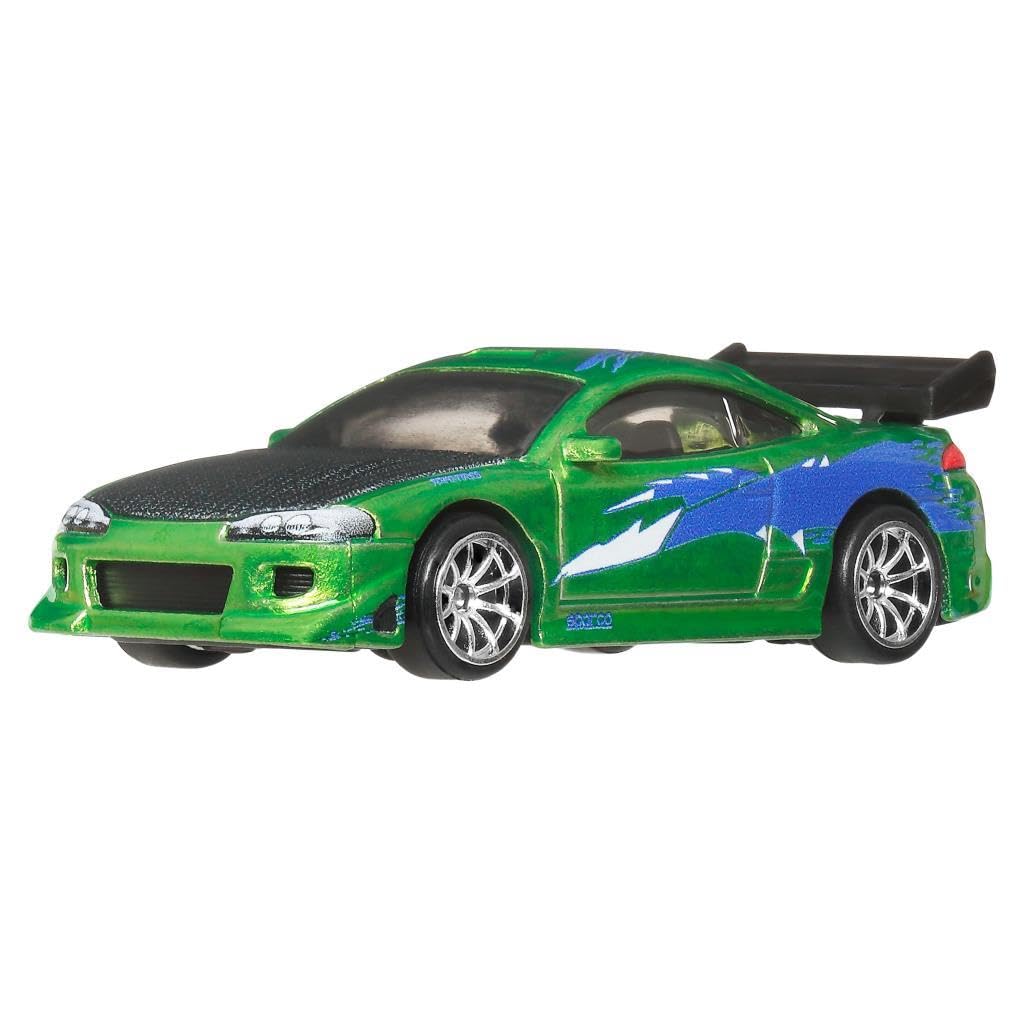 Hot Wheels - Premium - 1995 Mitsubishi Eclipse - JHW68 - HNW46 - Fast & Furious 1/5 - Real Riders - Premium Card - Green - Official Licensed Model