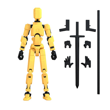 MerryXD T13 3D Action Figure,Assembly Completed Dummy Nova Titan Lucky 13 Action Figure 3D Printed Multi-Jointed Movable Toy Yellow