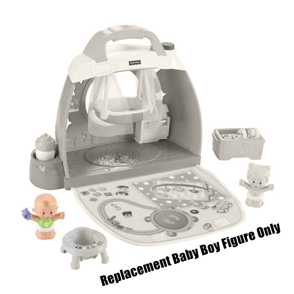 Replacement Part for Fisher-Price Little People Cuddle 'n Play Nursery Playset - GKP70 ~ Baby Boy Figure ~ Blonde Hair ~ Green Shirt with Star