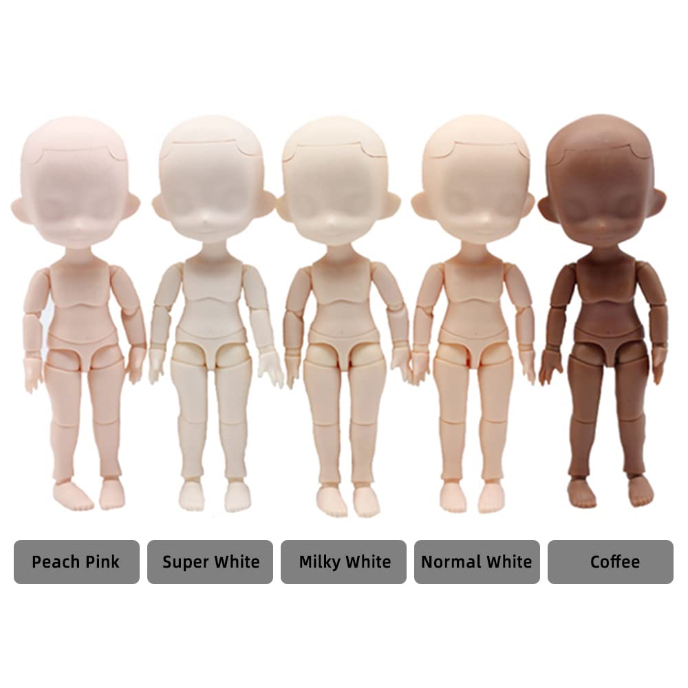 niannyyhouse DOD 13cm Doll Action Figures Body Suitable for 1/12 BJD Dolls Head Dress Up (Normal White-Standard Package B)
