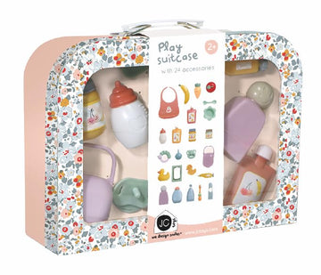 JC Toys Baby Doll Travel Case with 24 Accessories - Feeding, Bath & Care Essentials for Imaginative Play- Fits All Doll Sizes
