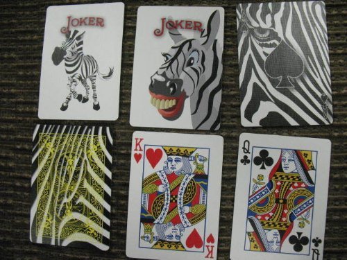 Zebra Deck Playing Cards by Bicycle Black White Striped