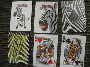 Zebra Deck Playing Cards by Bicycle Black White Striped