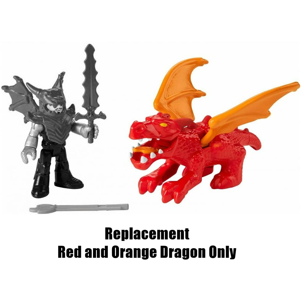 Imaginext Replacement Parts for Fisher-Price Blazing Battler's Dragon Playset - HCG66 ~ Replacement Red and Orange Dragon