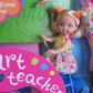 ART TEACHER Barbie & Kelly Doll I Can Be... Career Series w Desk, Rubbing Plates & MORE! (2002)