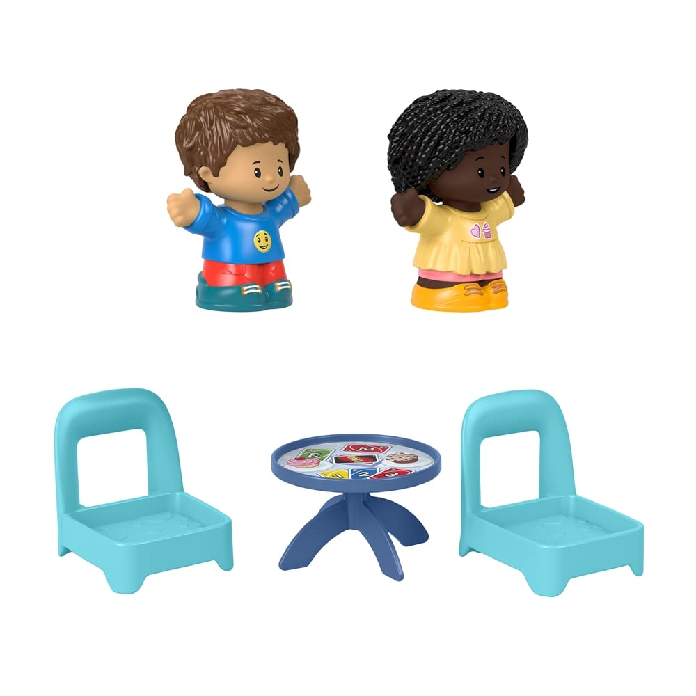 F-Price Fisher-Price Little People Card Game Figure Set - HHR45 ~ Includes 2 Little People Figures, 2 Chairs and a Table with Card Game and Cupcake