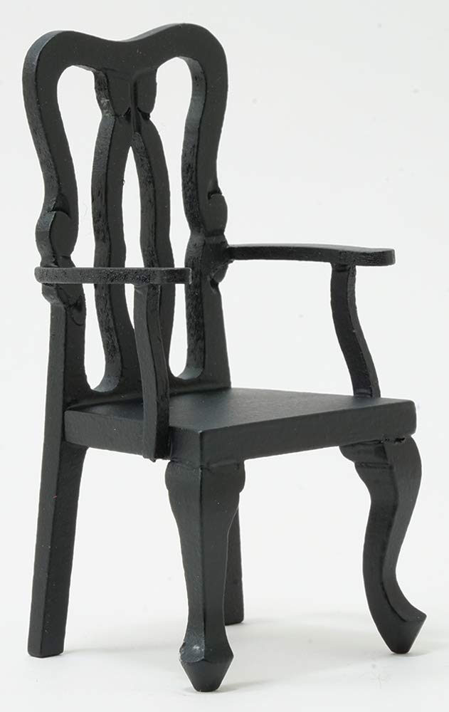 Classics by Handley Dollhouse Miniature Arm Chair, Black