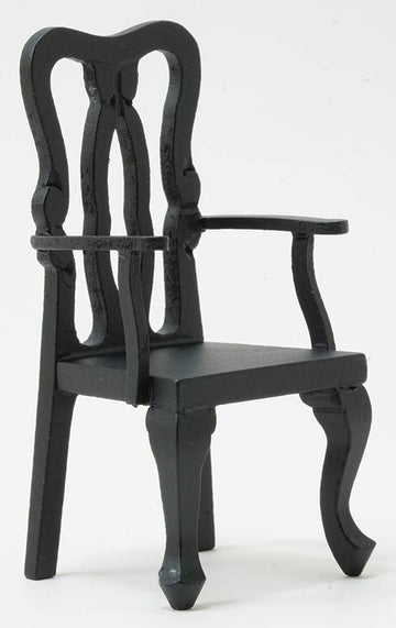 Classics by Handley Dollhouse Miniature Arm Chair, Black