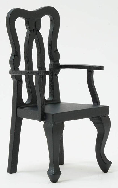 Classics by Handley Dollhouse Miniature Arm Chair, Black