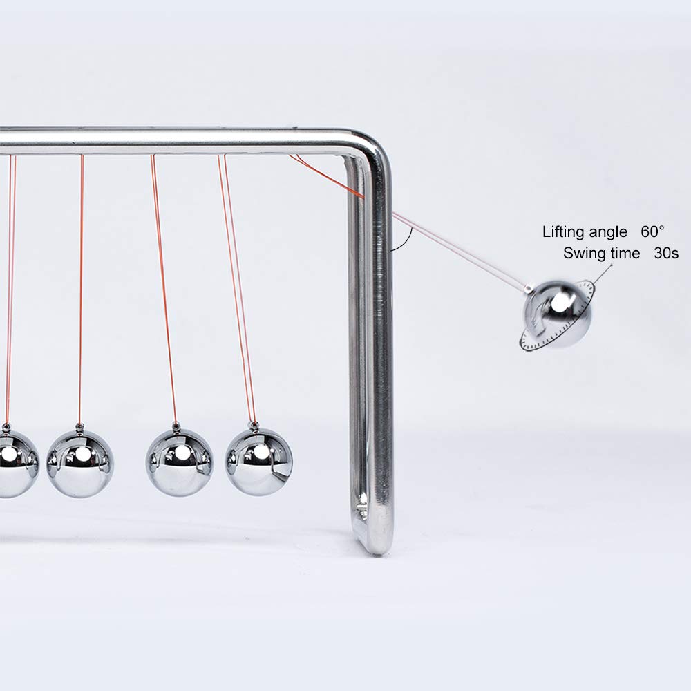 CERROPI Newtons Cradle Pendulum with 7 Balls, Classic Swing Newton Balance Ball, 30+ Sec Swingtime, Science Physics Gadget, Desk Toys & Office Gadgets