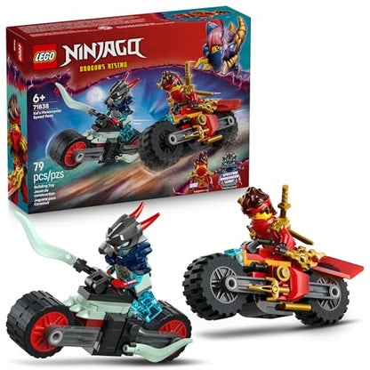 LEGO NINJAGO Kai's Motorcycle Speed Race Building Toy for Kids - Pretend Play Motorcycle Toy with 2 Minifigures - Building Blocks for Boys & Girls