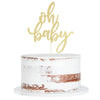Qertesl Glitter Oh Baby Cake Topper, Baby Party Cake Decoration, Baptism or Gender Reveal Party Cake Decoration. (gold)