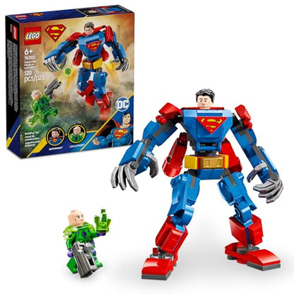 LEGO DC Superman Mech vs. Lex Luthor Building Toy - Superman Toy for Kids, Boys and Girls, Ages 6+ - Buildable Action Figure - Superhero Gift for