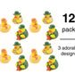 Fun Express Camping Rubber Ducks 12 Pack - Mini Ducks Party Favors for Kids Birthday | Bulk Toys Treasure Box Prizes for Classroom | Rubber Duckies