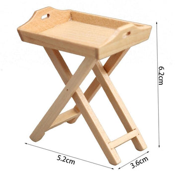 EatingBiting 1:12 Dollhouse Miniature Furniture Wood Cabinet Tray Bracket Support Side TableDressing Stool Coffee Table Side Table Low Stool Doll