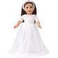 Little Angel - 18 Inch Doll Clothes: White Satin Communion / Wedding Dress with Matching Headband - Fits 18 Inch Doll