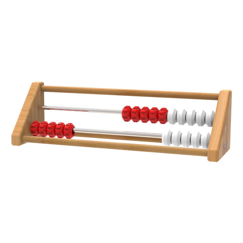 hand2mind 20-Bead Wooden Sensory Rekenrek, Number Rack, Abacus for Kids Math, Counting Beads, Math Counters for Kids, Educational Toys for Elementary