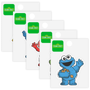 Sesame Street® 5-Pack Sticker Bundle - Waterproof Stickers for Water Bottles and Laptops
