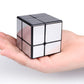 Mirror Speed Magic Cube 2X2 Puzzle 2x2x2 Speed Cube QiYi Toys 2x2 Speed Cube Magic Puzzle Cube for Children and Adults Silver