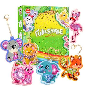 ROOCHKD Fun Shake Glitter Crafts Kit for Kids, DIY Arts and Crafts Art Supplies Class Mess-Free Activity Creative Crafting Travel Toy, Birthday Gifts