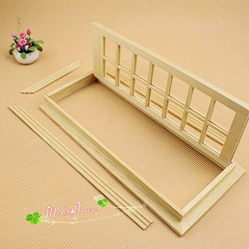 1:12 Scale 14 Panel French Glass Door Dollhouse Miniatures Kit; 3.38"x7.67"H c