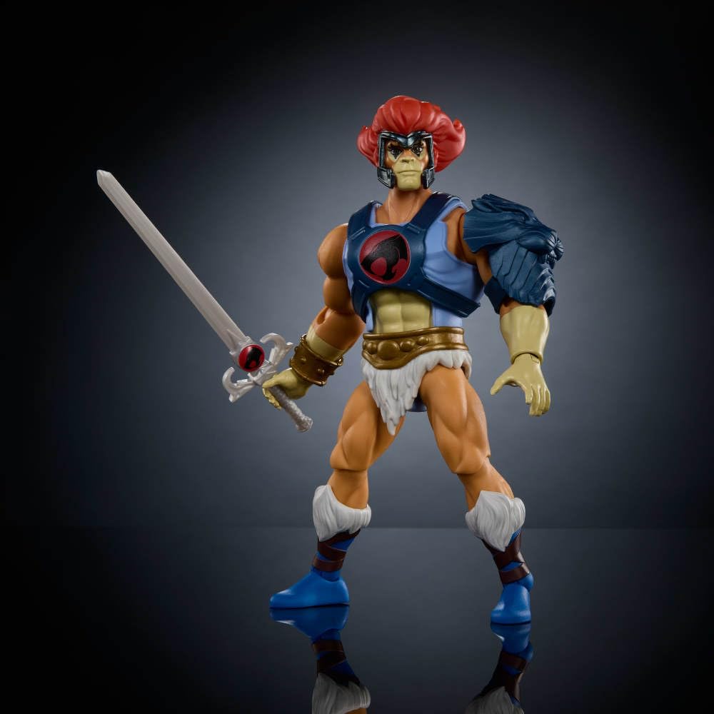 Masters of the Universe Origins & Thundercats Action Figure Lion-O, 1980s Crossover Toy, 5.5-inch Posable, Removable Armor, Accessory & Mini Comic