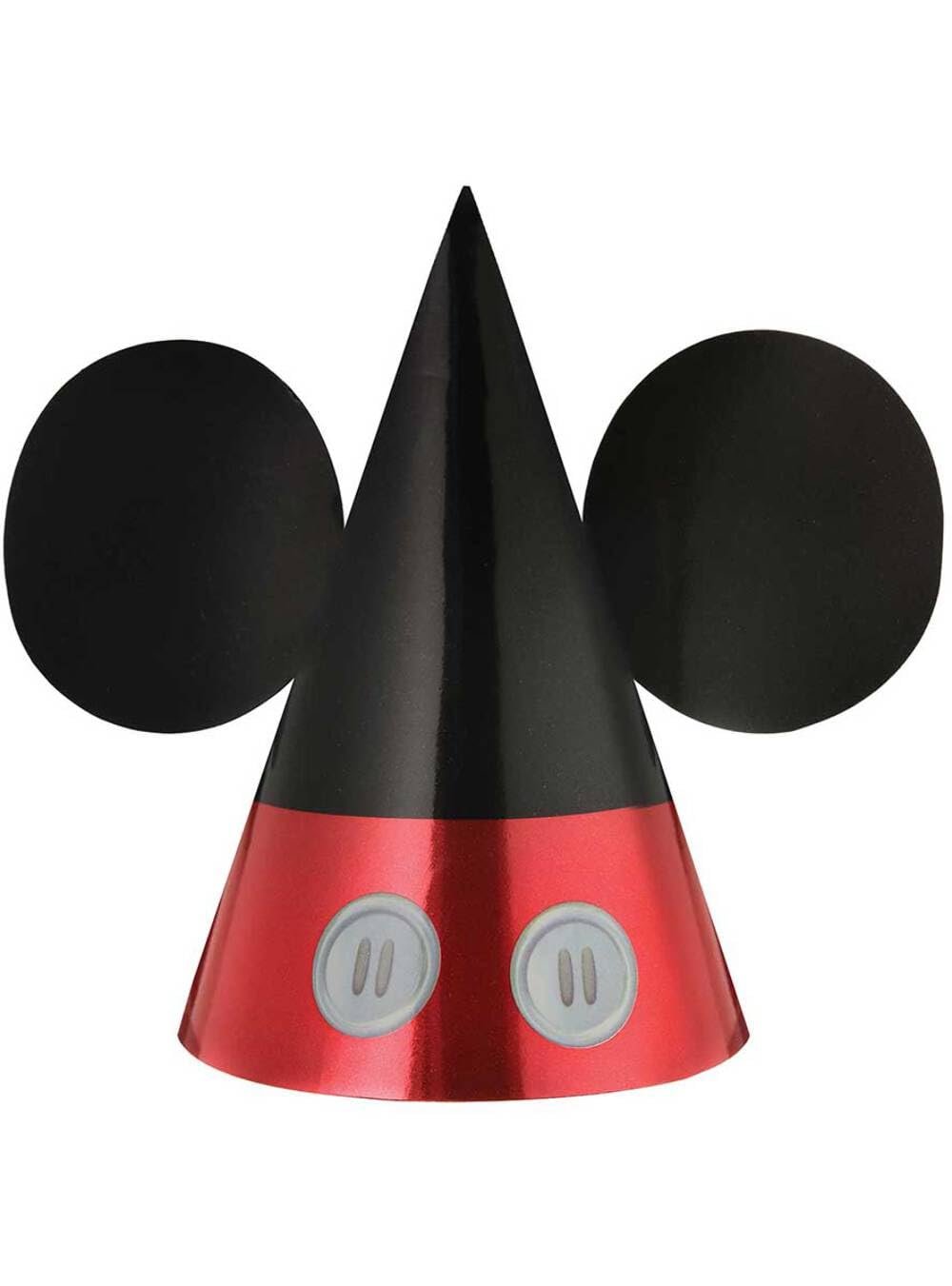 Mickey Mouse Party Cone Hat | 7 1/4" W x 6 1/2" | 8 Pcs