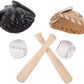 1 Sets Black of 1/12 Miniature Baseball Set Bat Glove and Ball Baseball Cake Decorations, Baseball Bat and Ball Set Miniature Sports Set Doll House