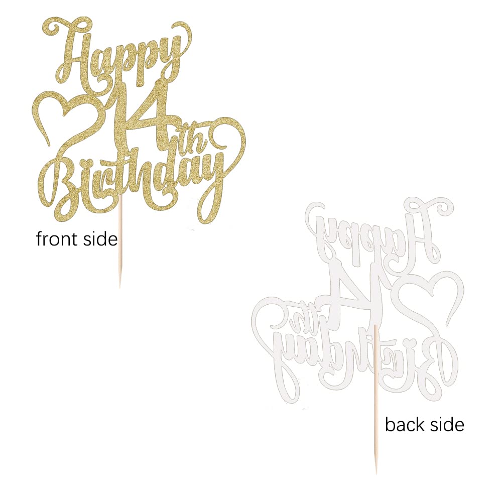 AROKIPPRY Happy 14th Birthday Cake Topper - 14th Birthday Cake Decoration