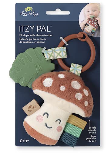 Itzy Ritzy Infant Toy & Teether - Itzy Pal Baby Teething Toy Includes Lovey, Crinkle Sound, Textured Ribbons & Silicone Teether Toy for Newborn