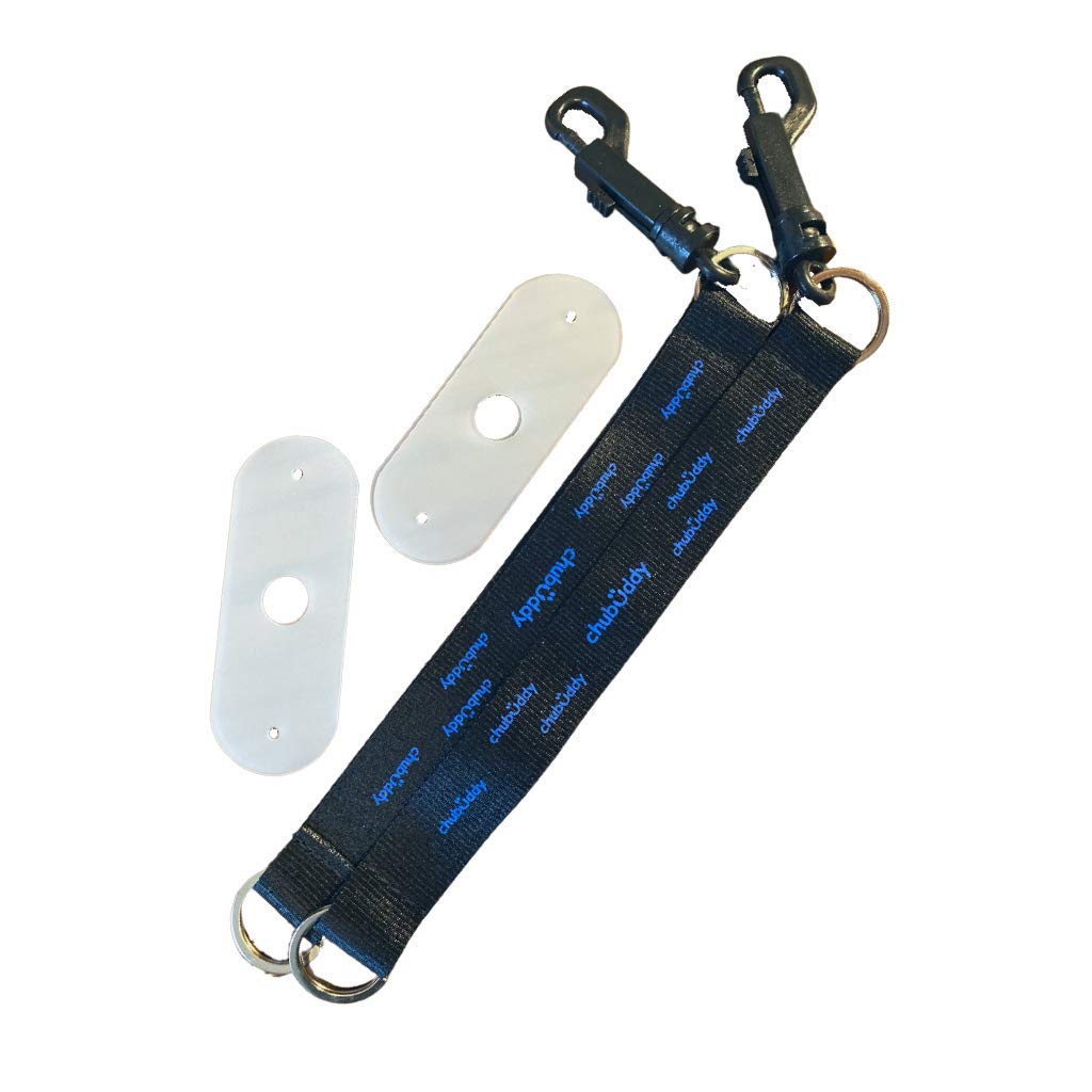 Chubuddy Chew Holder Black Screen Print- Black Tether and Natural Strap