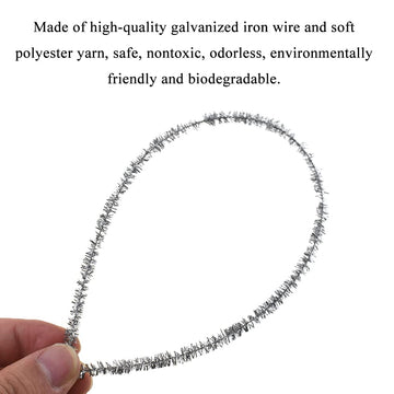 HAHIYO 12inches*6mm Silver 70PCs Pipe Cleaner Craft Chenille Stem Extra Long Chenille Cleaner Pipe Stem Stable&Soft Craft Supplies Set for Creative