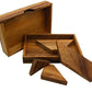 T Letter Puzzle in a Wooden Box - Brain Teaser Puzzle, Build the T Letter