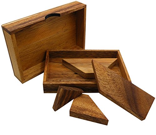 T Letter Puzzle in a Wooden Box - Brain Teaser Puzzle, Build the T Letter
