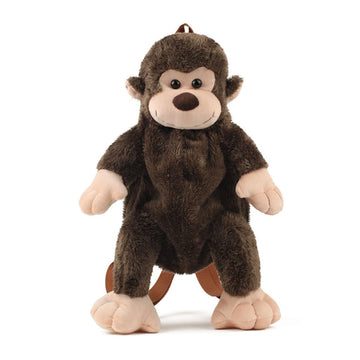 Monkey Backpack with Leash Fluffy Monkeys Stuffed Animal Shoulder Backpack